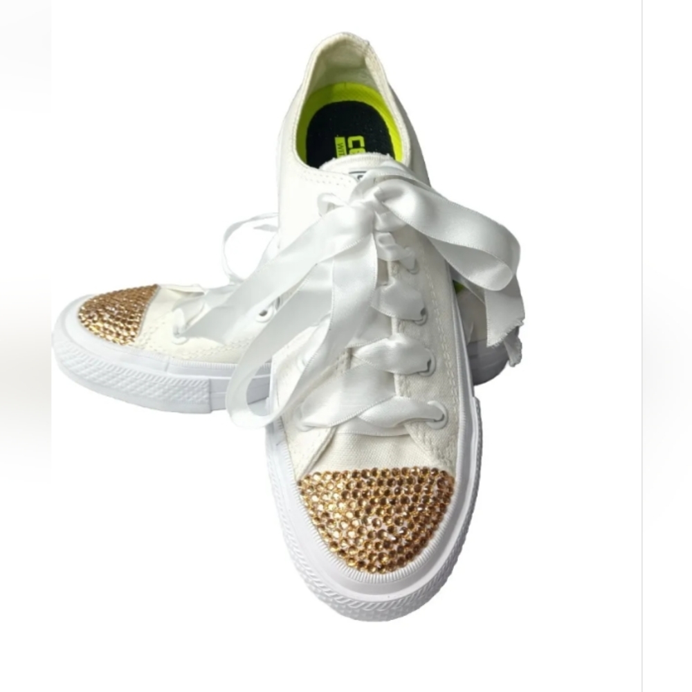 Converse Bling Sneakers Women's Sz 5 Shoes Custom Accents Rhinestones Accents